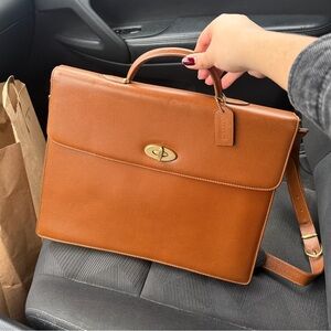 Rare Vintage Coach Madison Drake Briefcase Italian Leather Style 4420
